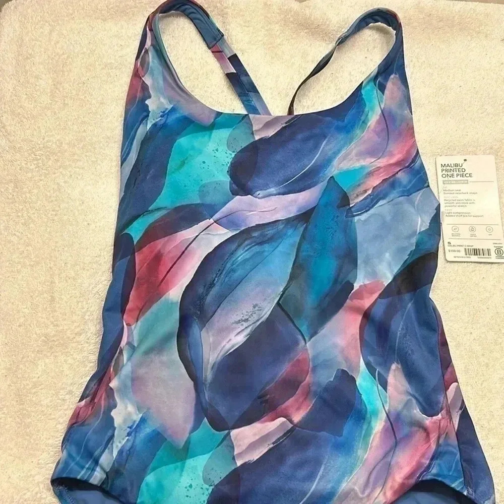 Athleta Malibu Printed One Piece Size Small - Picture 2 of 6